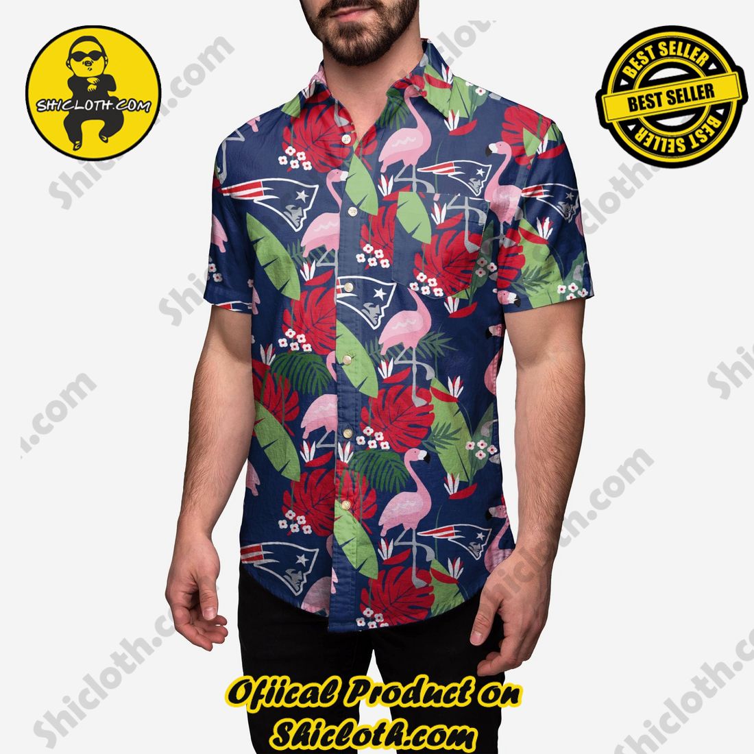 THE BEST Hawaiian Shirt And Short in Shicloth 1 New England Patriots Floral Button Up Shirt