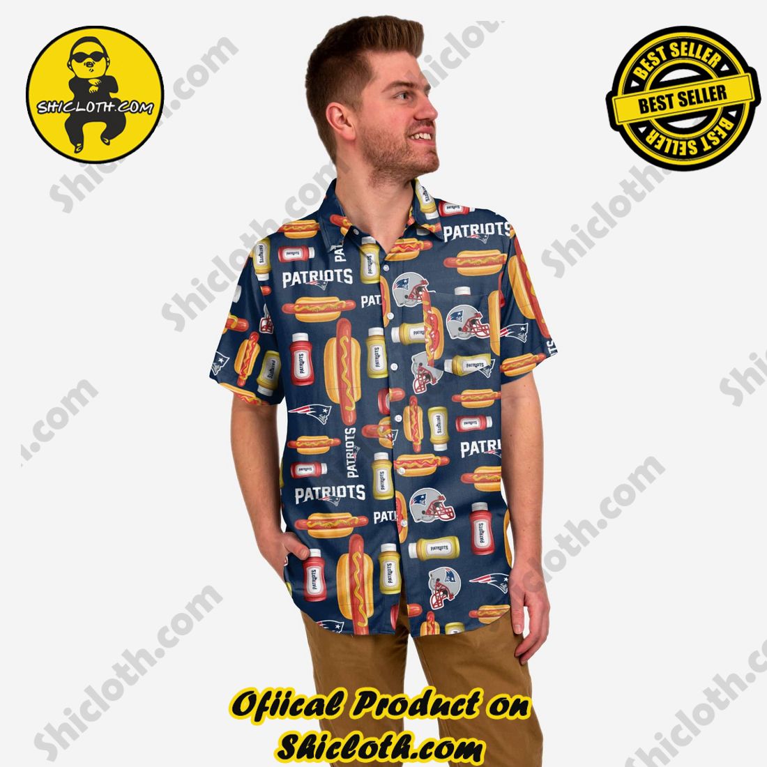 New England Patriots Grill Pro Button Up Shirt - Shicloth