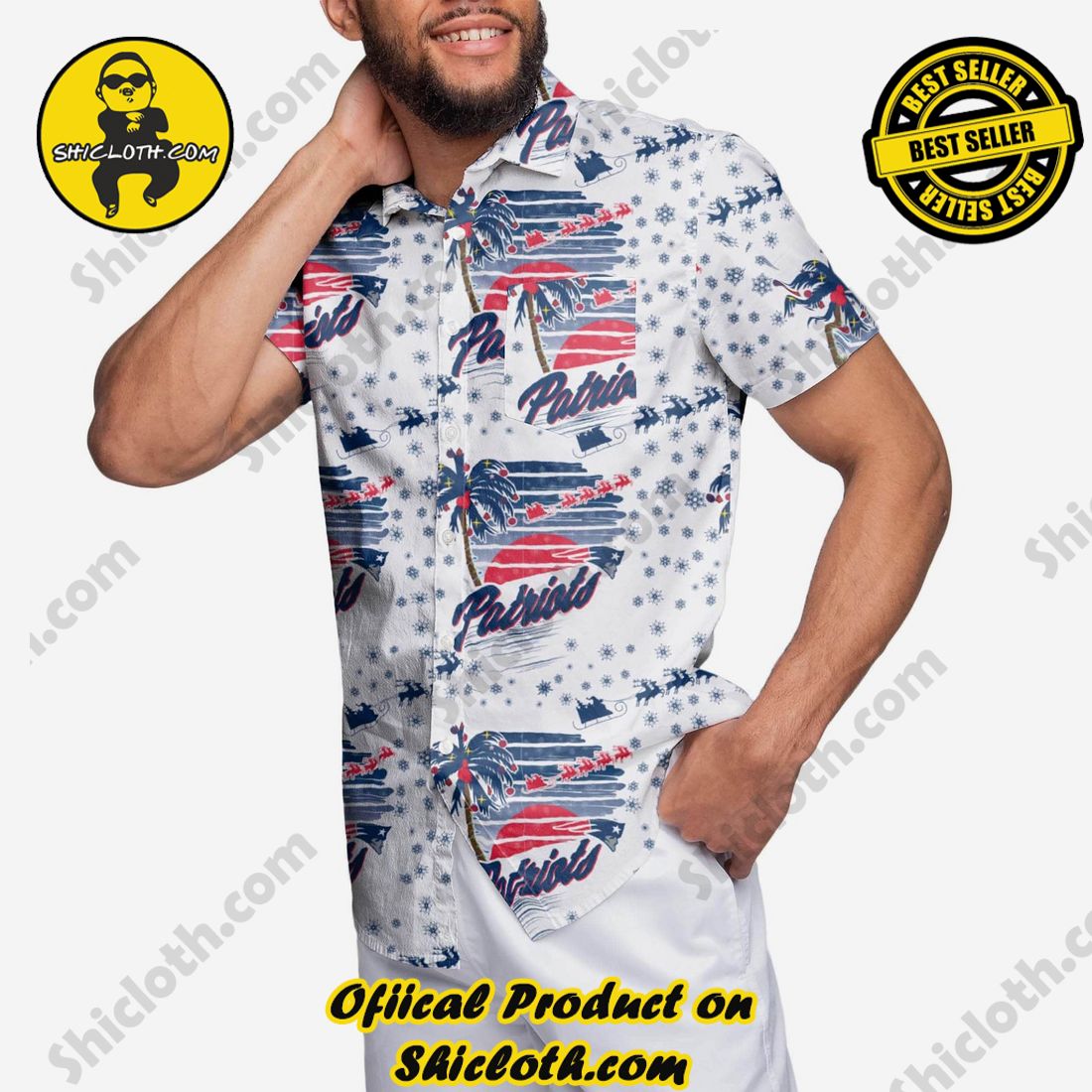 THE BEST Hawaiian Shirt And Short in Shicloth 12 New England Patriots Winter Tropical Button Up Shirt