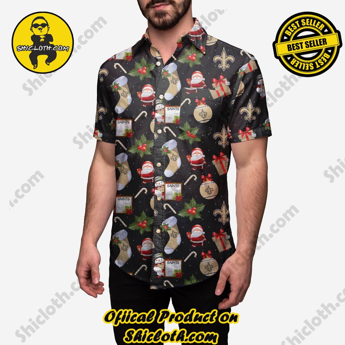 NFL Mens Christmas Explosion Button Up Shirts