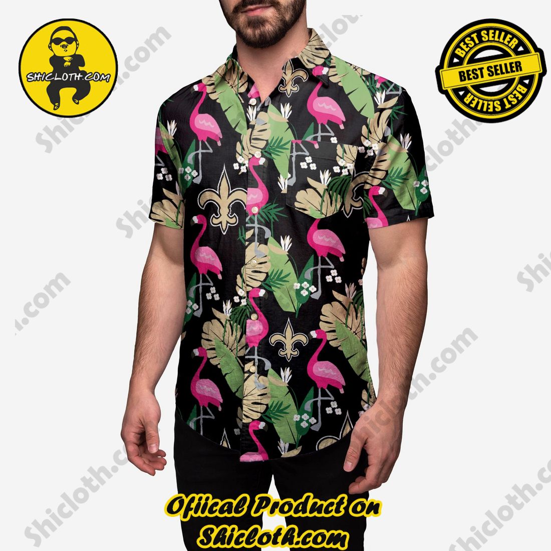 THE BEST Hawaiian Shirt And Short in Shicloth 17 New Orleans Saints Floral Button Up Shirt