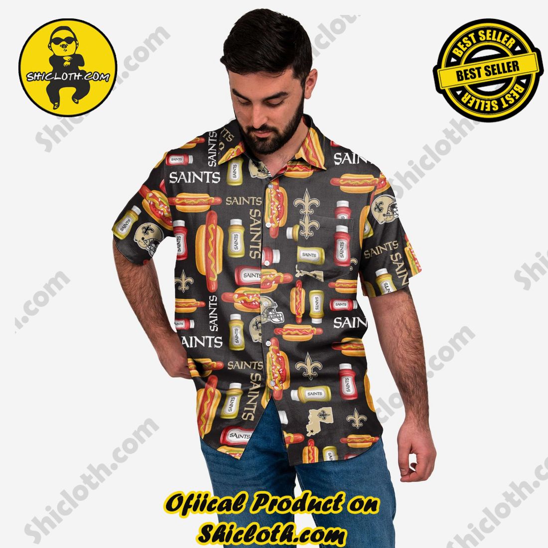 THE BEST Hawaiian Shirt And Short in Shicloth 18 New Orleans Saints Grill Pro Button Up Shirt