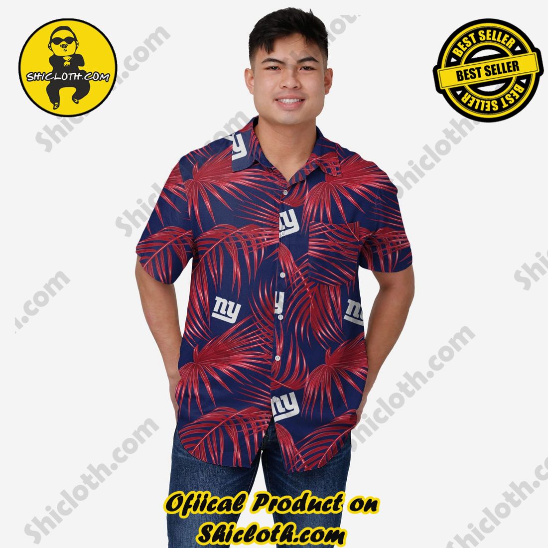 Top Top Hawaiian Shirt And Short in Shicloth 10 New York Giants Hawaiian Button Up Shirt
