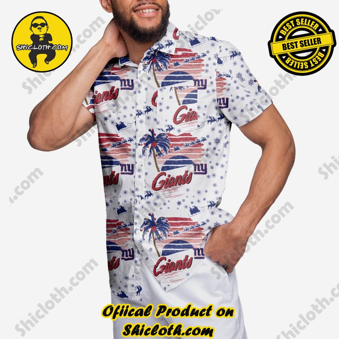Top Top Hawaiian Shirt And Short in Shicloth 12 New York Giants Winter Tropical Button Up Shirt