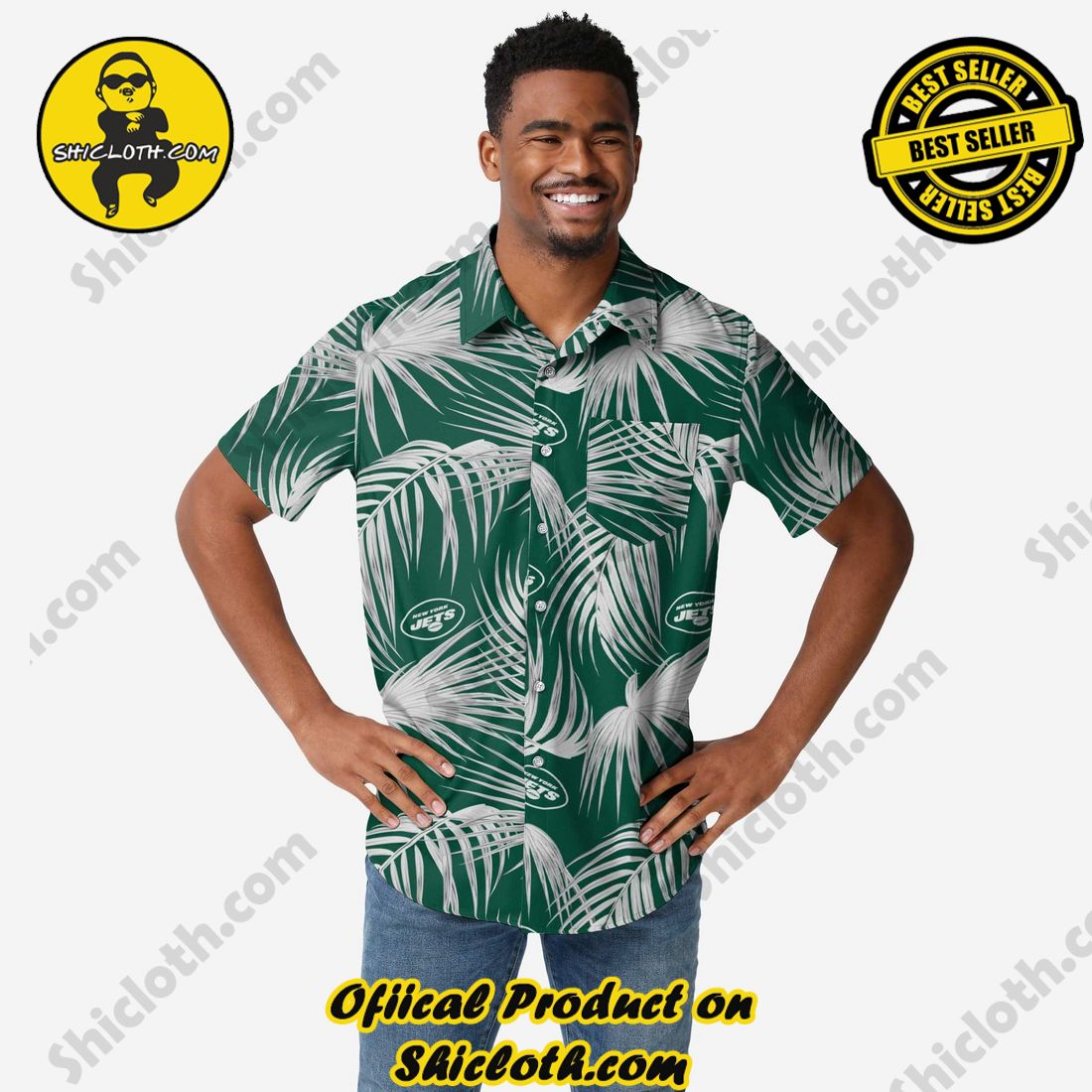 Top Top Hawaiian Shirt And Short in Shicloth 15 New York Jets Hawaiian Button Up Shirt