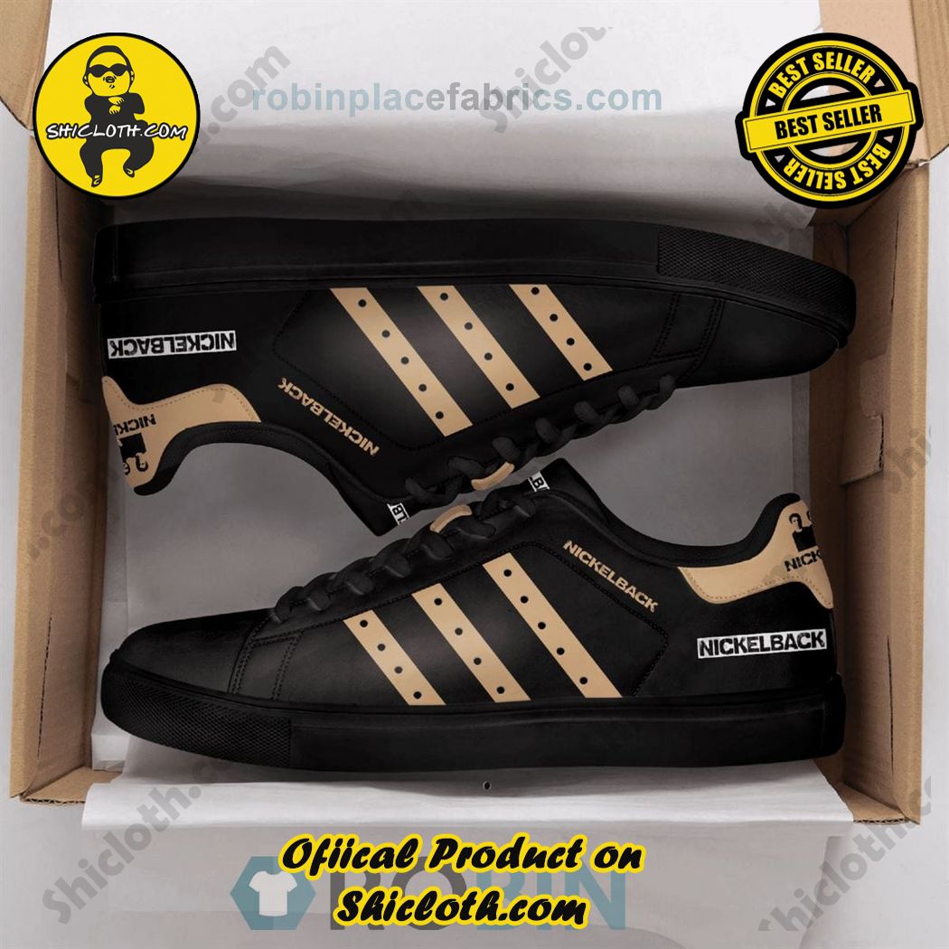Best Seller Hot Trending Stan Smith Shoes in Shicloth Store.Click here to buy !! 26 Nickelback Adidas Black Yellow Stan Smith Low Top Shoes