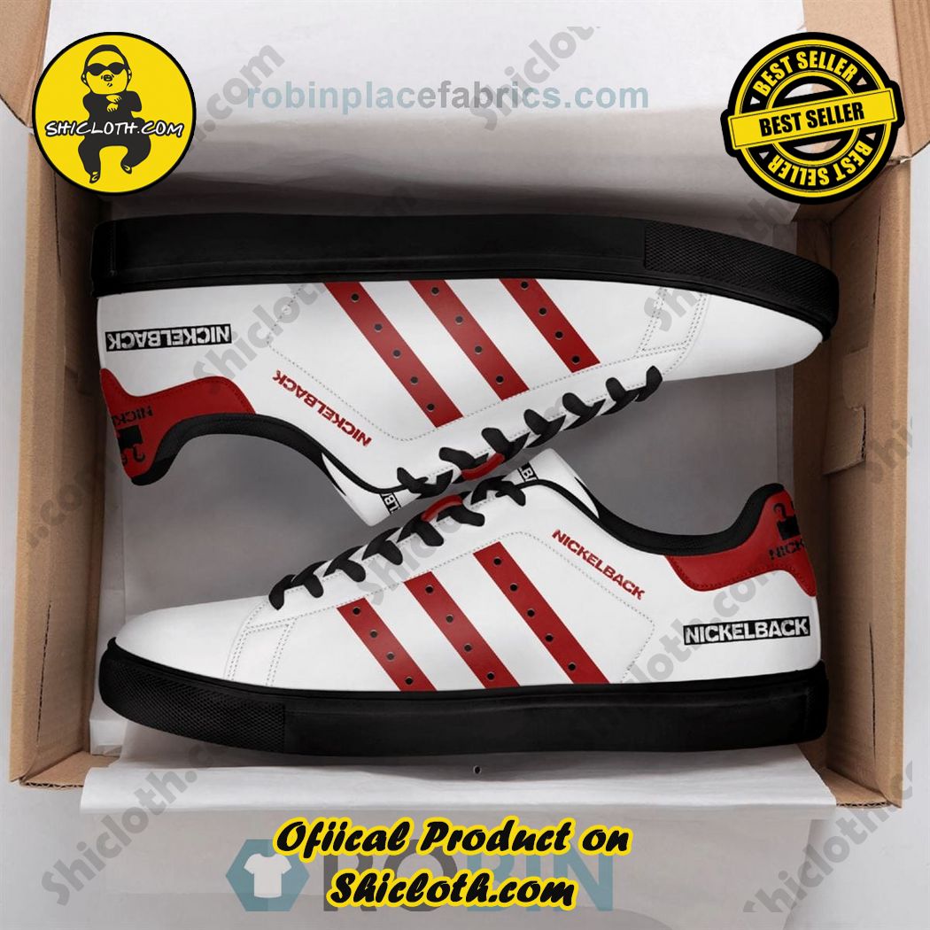 Best Seller Hot Trending Stan Smith Shoes in Shicloth Store.Click here to buy !! 28 Nickelback Adidas White Red Stan Smith Low Top Shoes