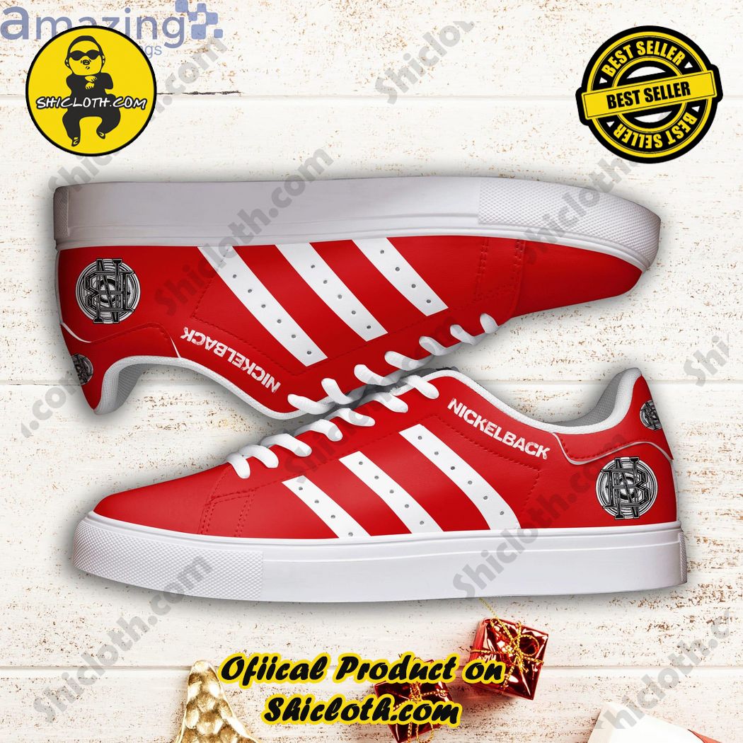 Only 60$. Best seller Hot trending Stan Smith Shoes in Shicloth Store.Click here to buy !! 36 Nickelback Stan Smith Red Low Top Shoes