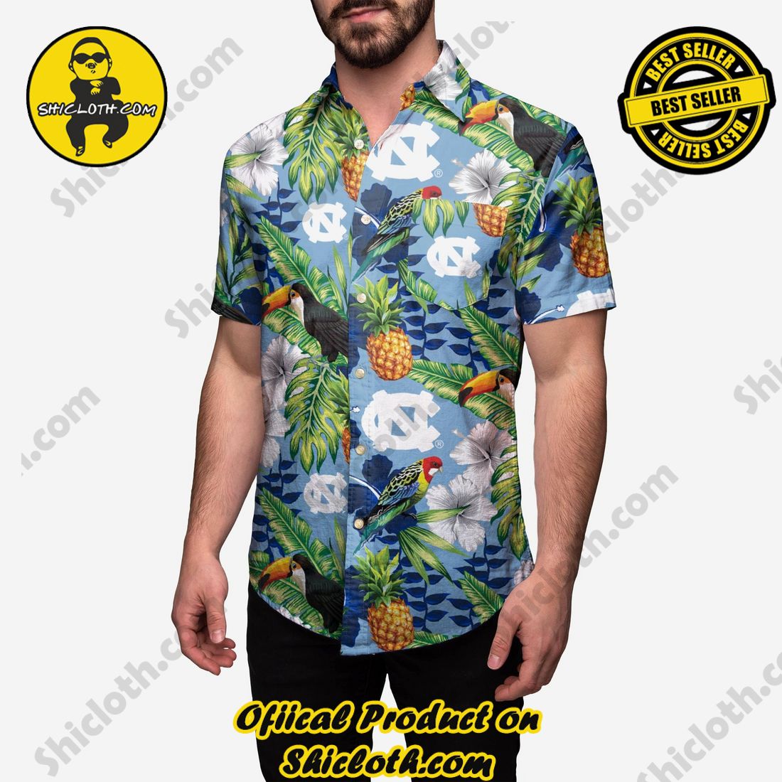Best Seller Hawaiian Shirt And Short in Shicloth !!! Buy it now 22 North Carolina Tar Heels Floral Button Up Shirt