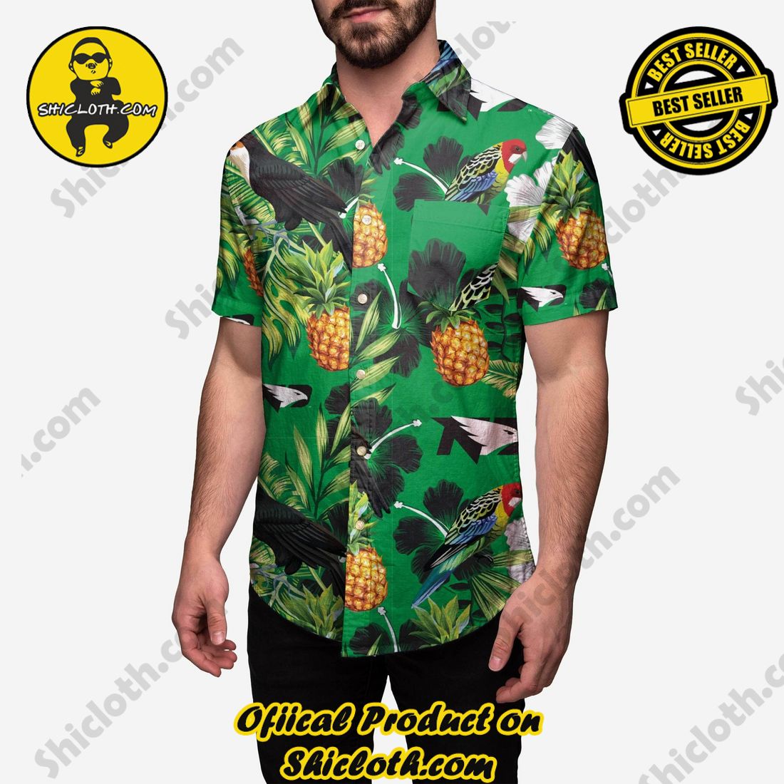Best Seller Hawaiian Shirt And Short in Shicloth !!! Buy it now 23 North Dakota Fighting Hawks Floral Button Up Shirt