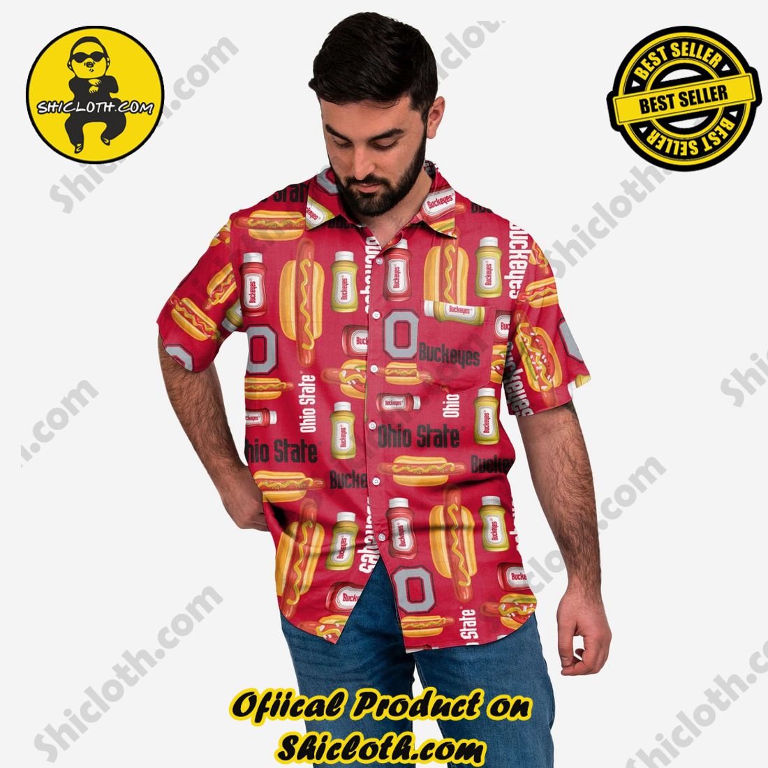Best Seller Hawaiian Shirt And Short in Shicloth !!! Buy it now 31 Ohio State Buckeyes Grill Pro Button Up Shirt