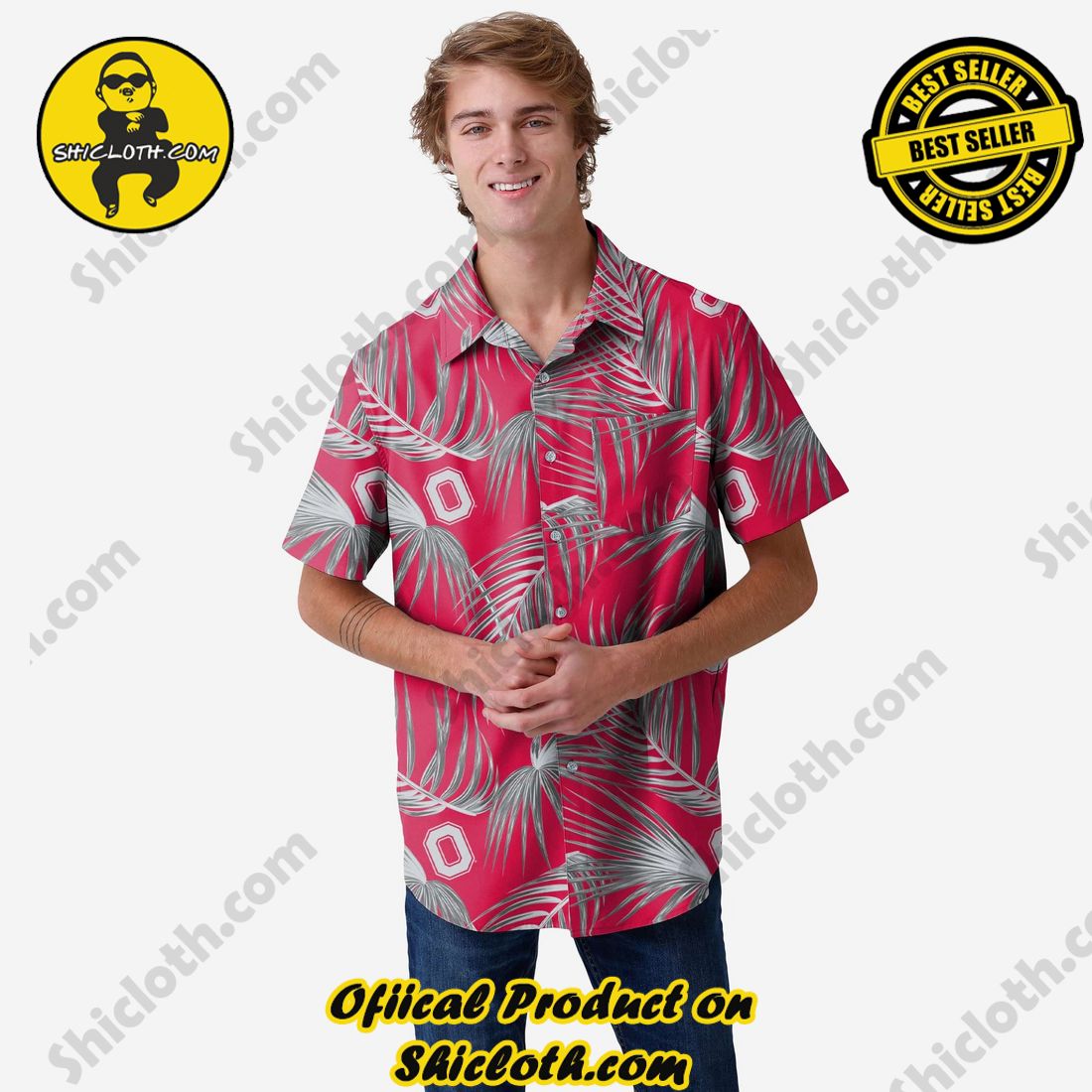 Best Seller Hawaiian Shirt And Short in Shicloth !!! Buy it now 32 Ohio State Buckeyes Hawaiian Button Up Shirt
