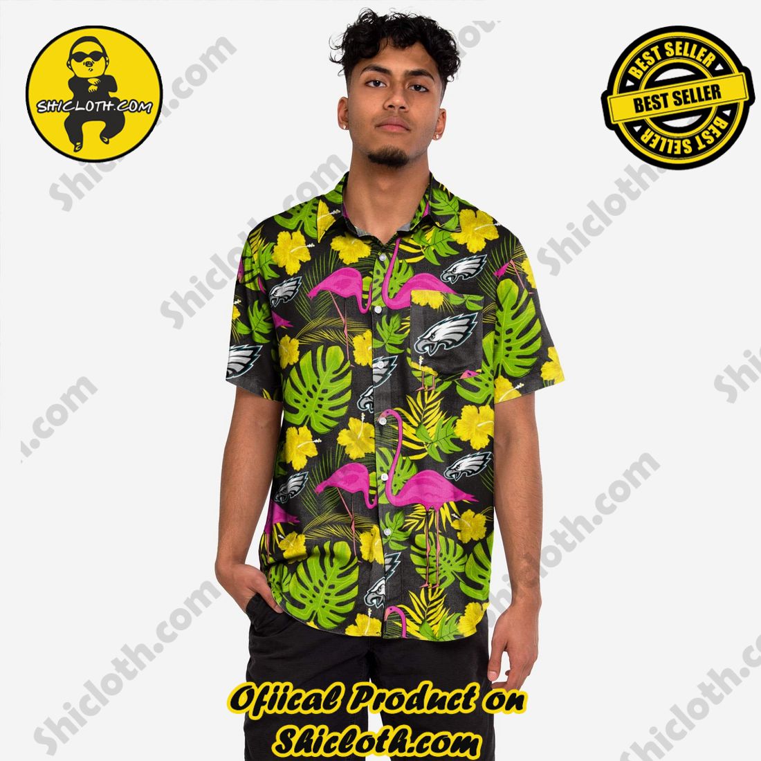 Top Top Hawaiian Shirt And Short in Shicloth 25 Philadelphia Eagles Highlights Button Up Shirt