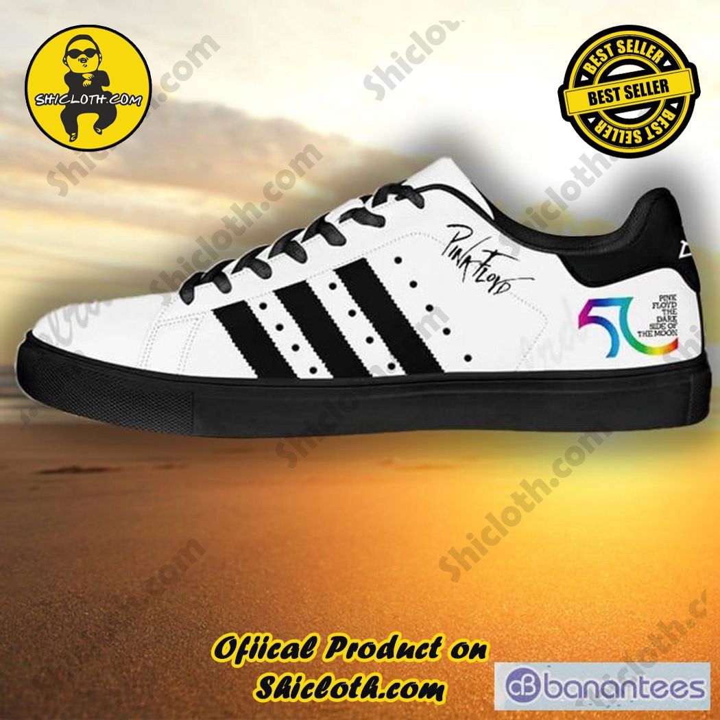 Only 60$. Best seller Hot trending Stan Smith Shoes in Shicloth Store.Click here to buy !! 45 Pink Floyd White Stripe Stan Smith Shoes