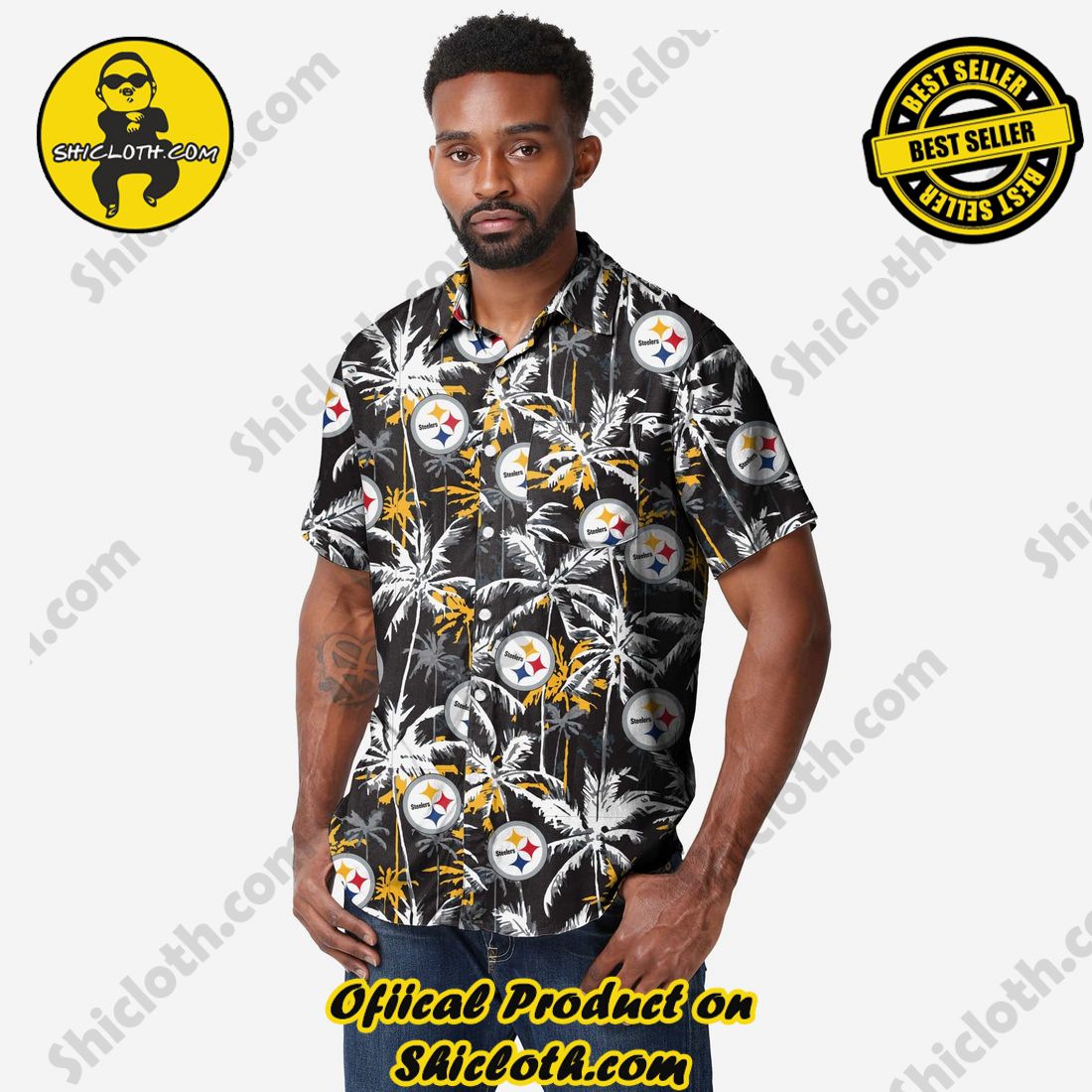 New Trending Hawaiian Shirt And Short in Shicloth 6 Pittsburgh Steelers Black Floral Button Up Shirt