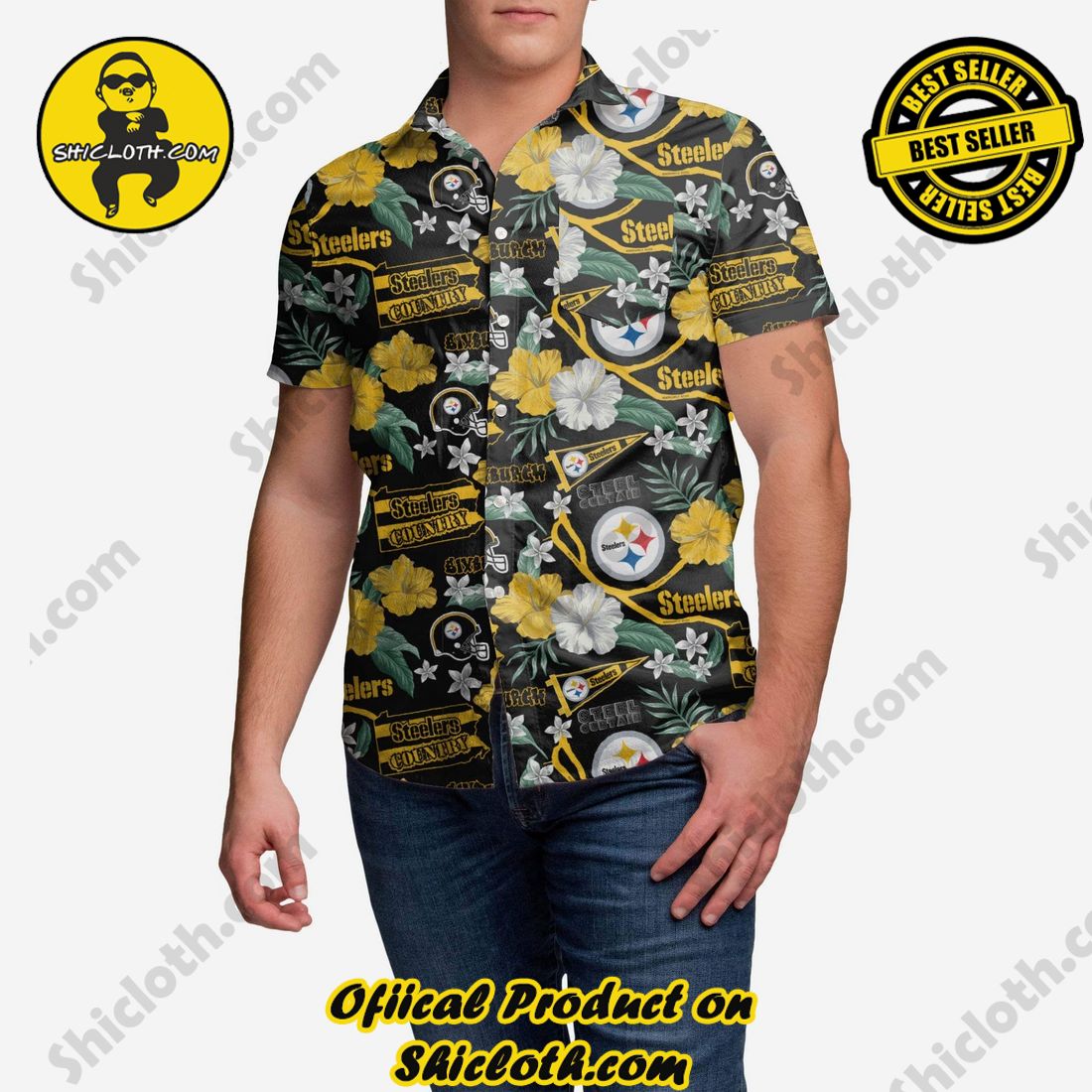 New Trending Hawaiian Shirt And Short in Shicloth 8 Pittsburgh Steelers City Style Button Up Shirt