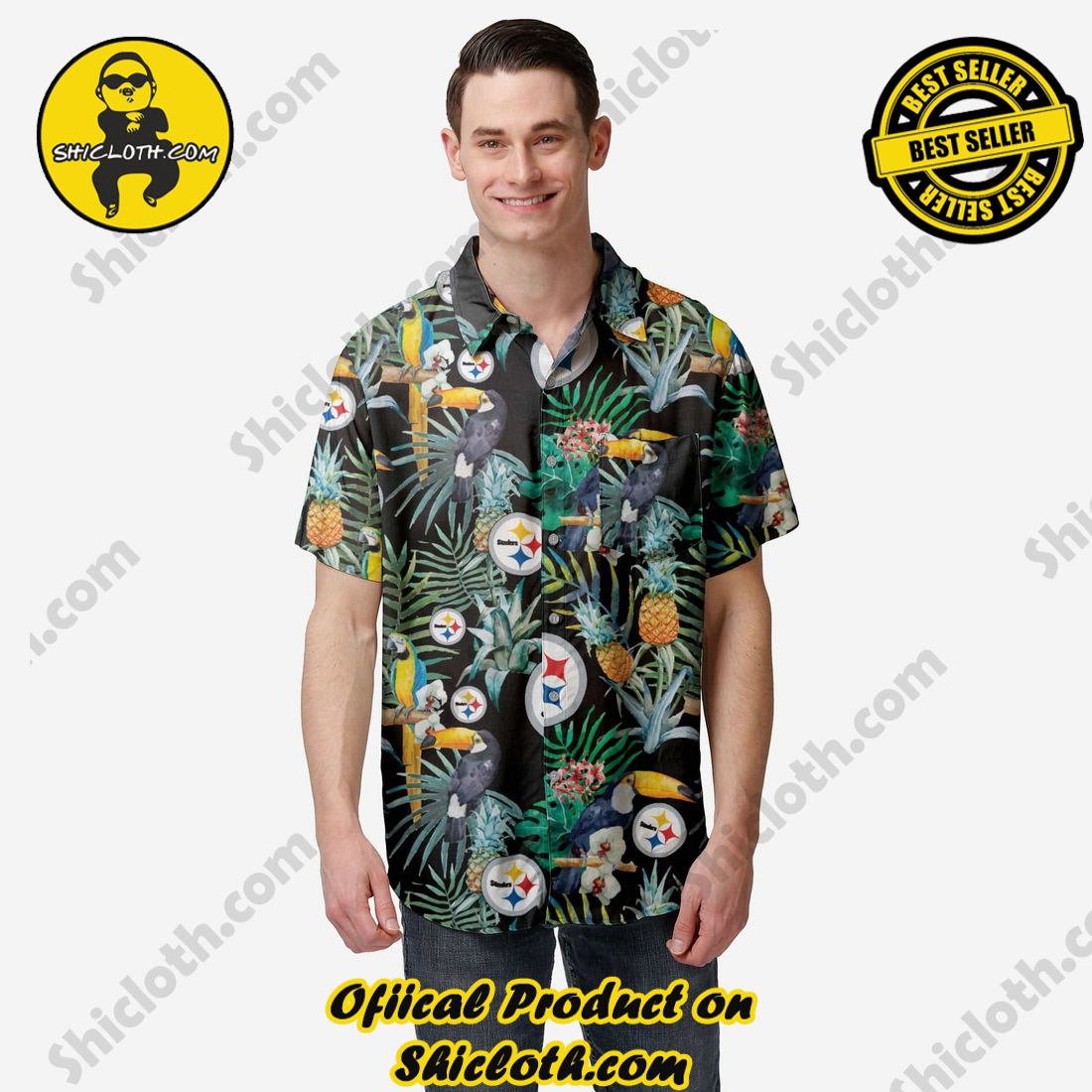 New Trending Hawaiian Shirt And Short in Shicloth 10 Pittsburgh Steelers Floral Button Up Shirt