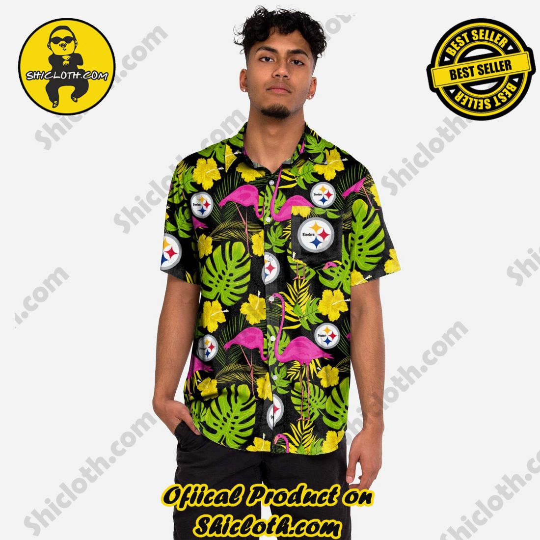 New Trending Hawaiian Shirt And Short in Shicloth 14 Pittsburgh Steelers Highlights Button Up Shirt