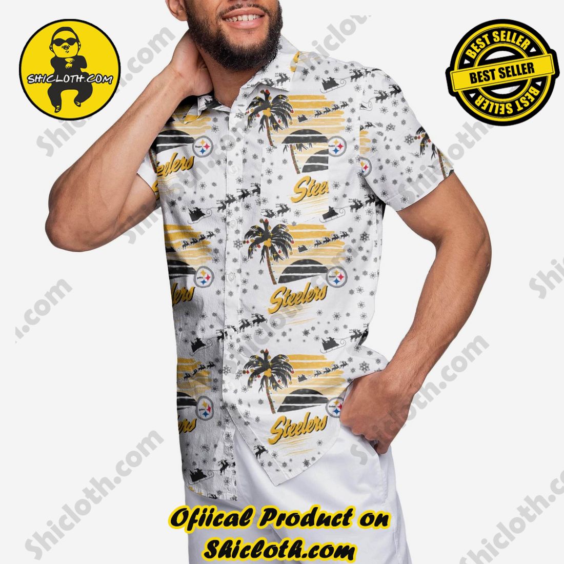 New Trending Hawaiian Shirt And Short in Shicloth 21 Pittsburgh Steelers Winter Tropical Button Up Shirt
