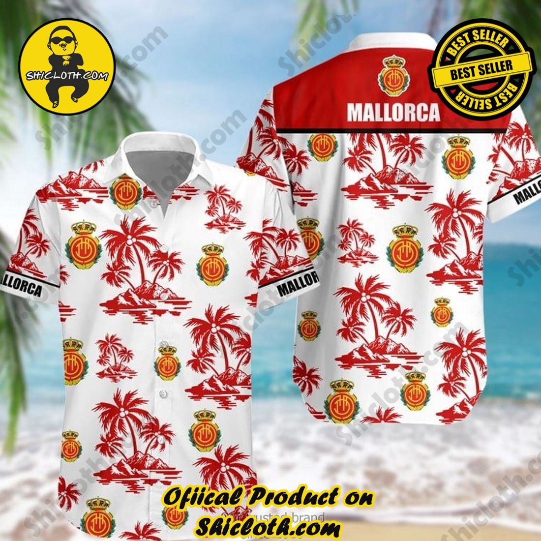 RCD Mallorca Laliga Palm Tree Hawaiian Shirt And Short