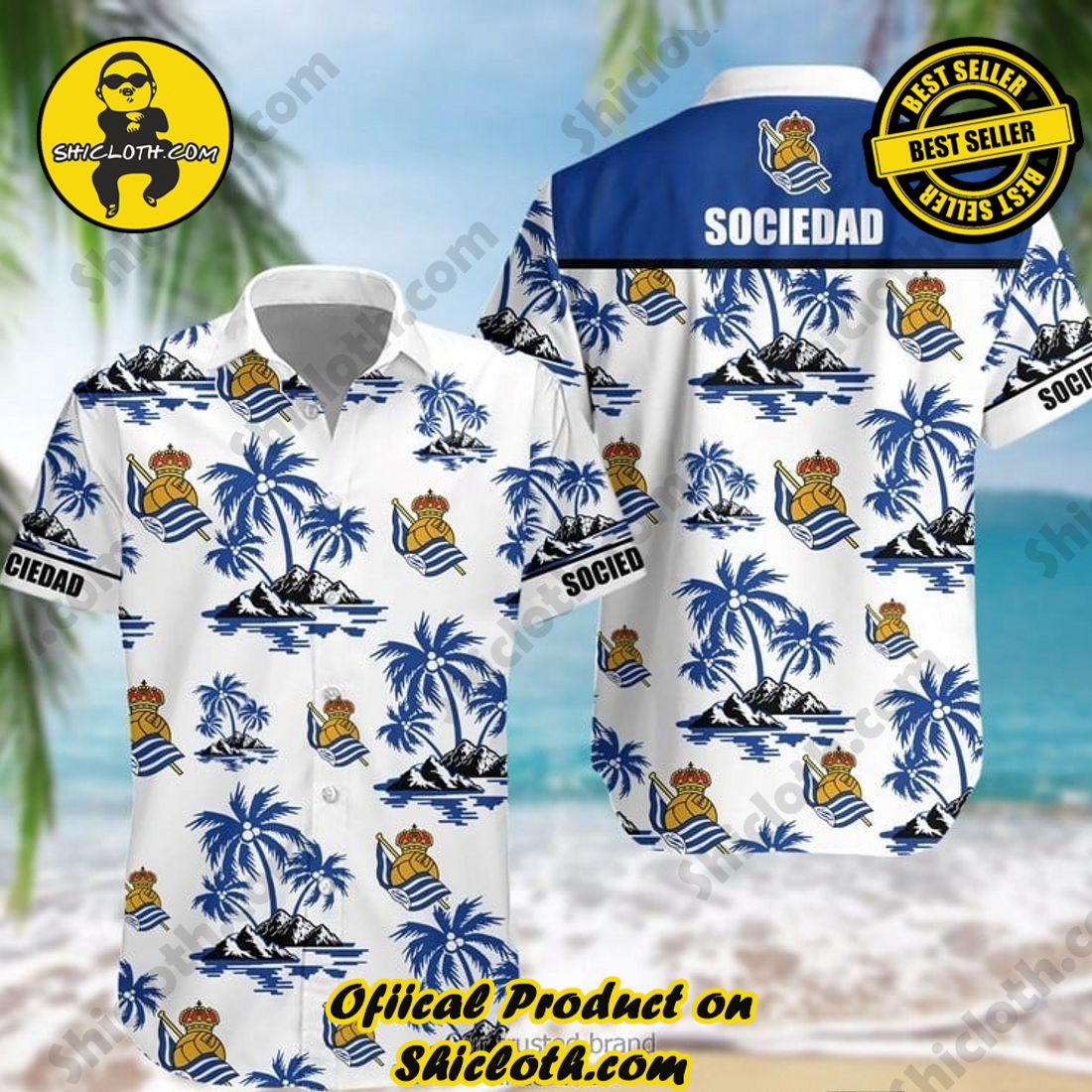 Real Sociedad Laliga Palm Tree Hawaiian Shirt And Short