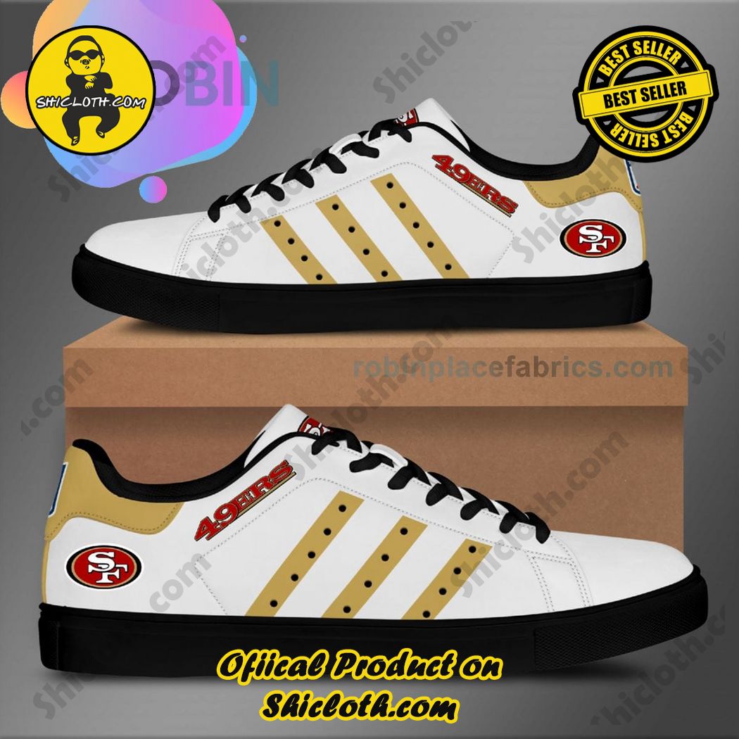 Best Seller Hot Trending Stan Smith Shoes in Shicloth Store.Click here to buy !! 34 San Francisco 49ers Adidas Stan Smith Low Top Shoes