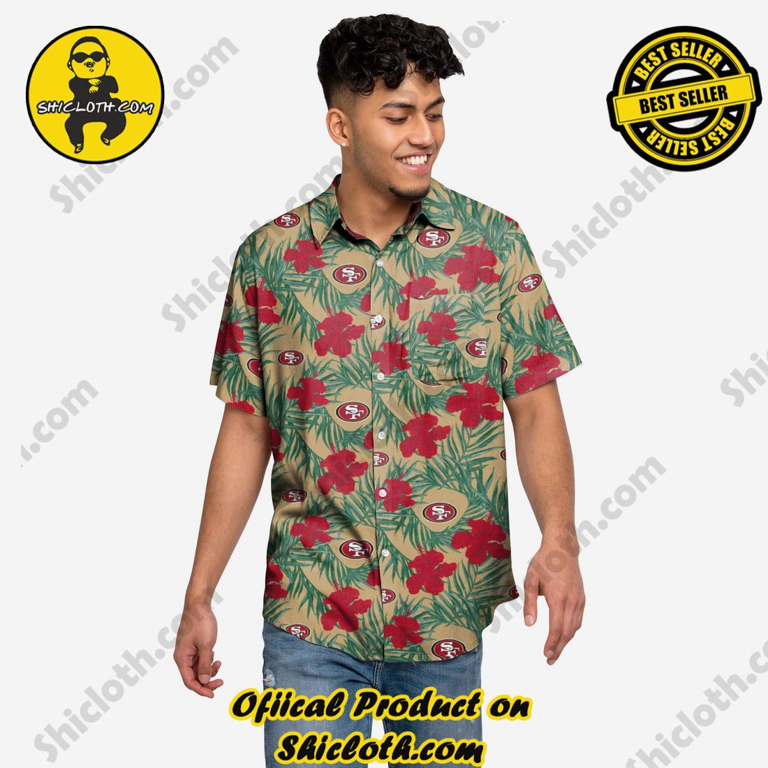 New Trending Hawaiian Shirt And Short in Shicloth 28 San Francisco 49ers Hibiscus Button Up Shirt