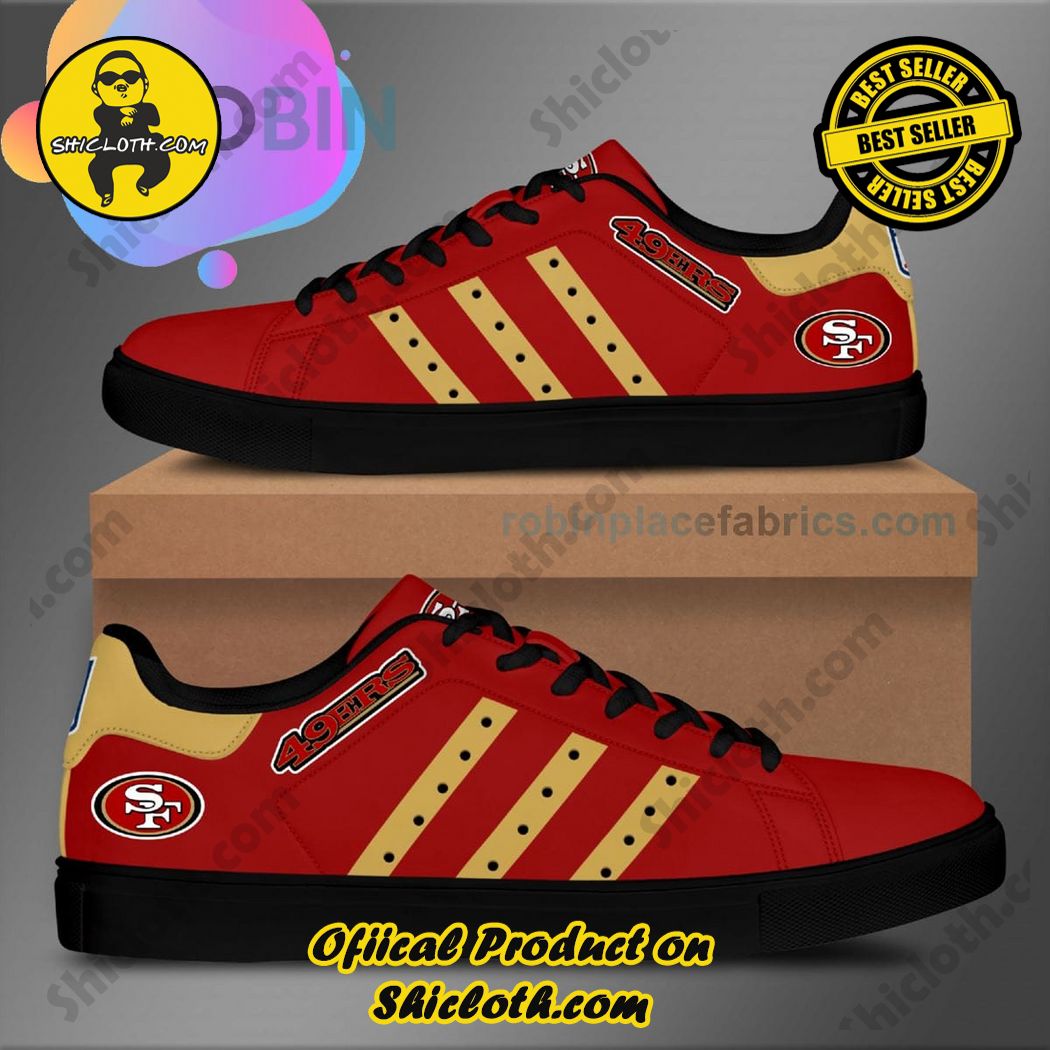Best Seller Hot Trending Stan Smith Shoes in Shicloth Store.Click here to buy !! 36 San Francisco 49ers Red Adidas Stan Smith Low Top Shoes