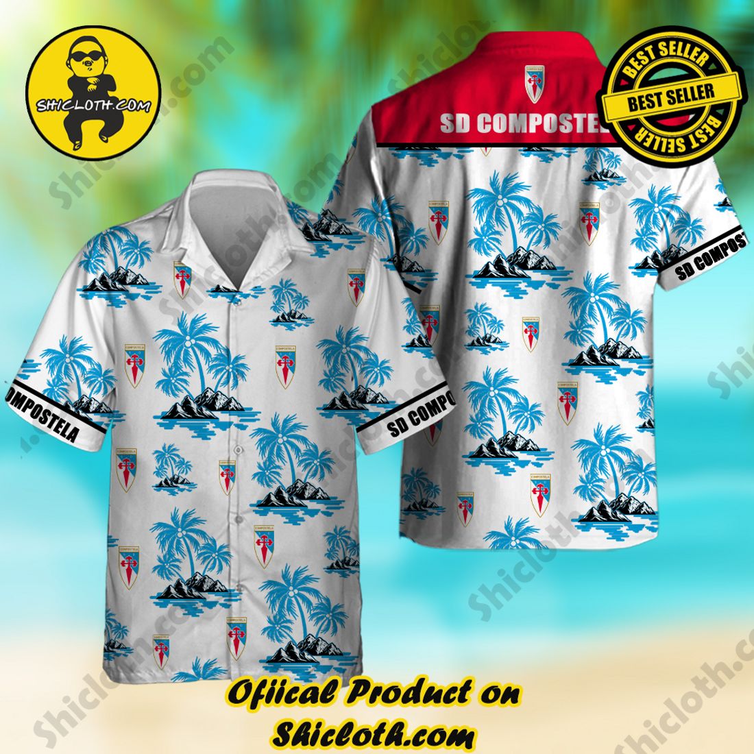 SD Compostela Laliga Palm Tree Hawaiian Shirt And Short