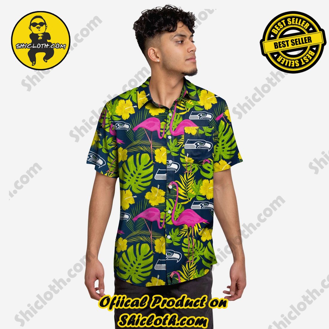 Top Hot Trending Hawaiian Shirt And Short in Shicloth 10 Seattle Seahawks Highlights Button Up Shirt