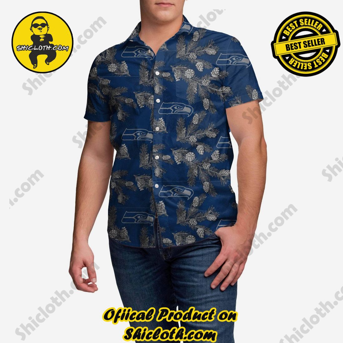 Top Hot Trending Hawaiian Shirt And Short in Shicloth 13 Seattle Seahawks Pinecone Button Up Shirt