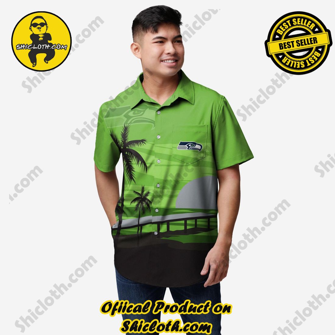 Top Hot Trending Hawaiian Shirt And Short in Shicloth 15 Seattle Seahawks Tropical Sunset Button Up Shirt