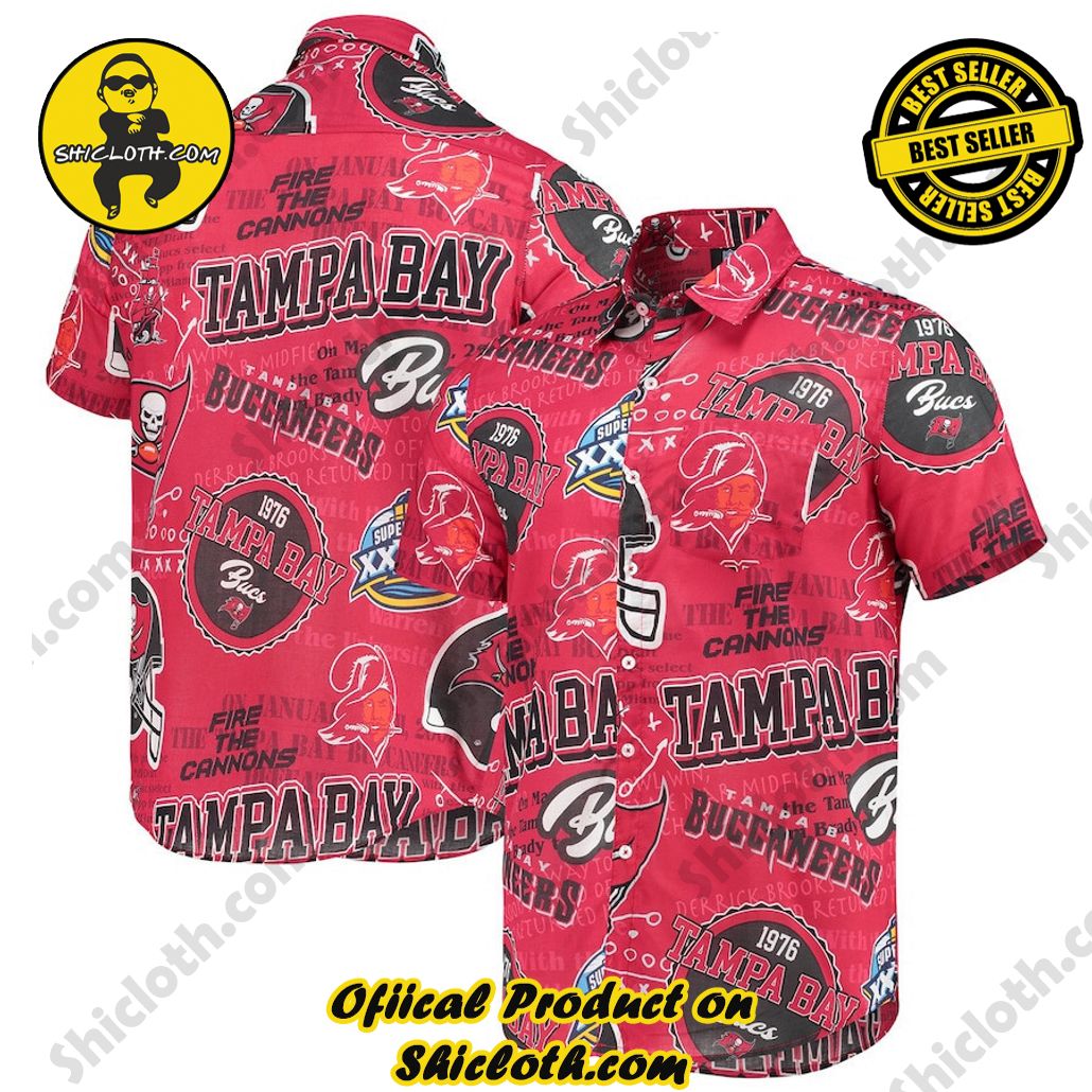 Only 30$,Best Seller Hawaiian Shirt And Short in Shicloth !!! Buy it now 26 Tampa Bay Buccaneers Red Thematic Button-Up Hawaiian Shirt