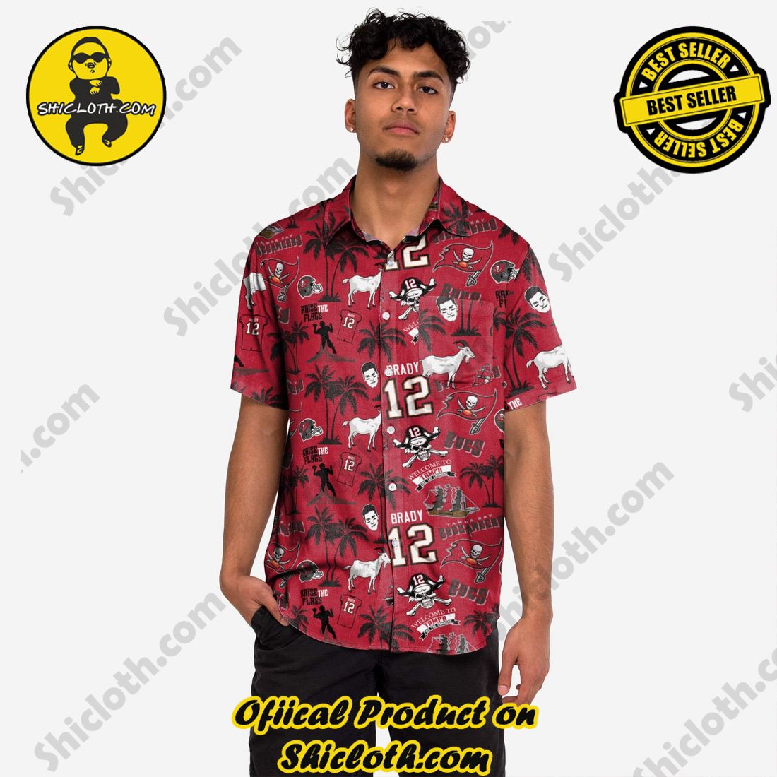 Top Hot Trending Hawaiian Shirt And Short in Shicloth 23 Tampa Bay Buccaneers Tom Brady Floral Button Up Shirt