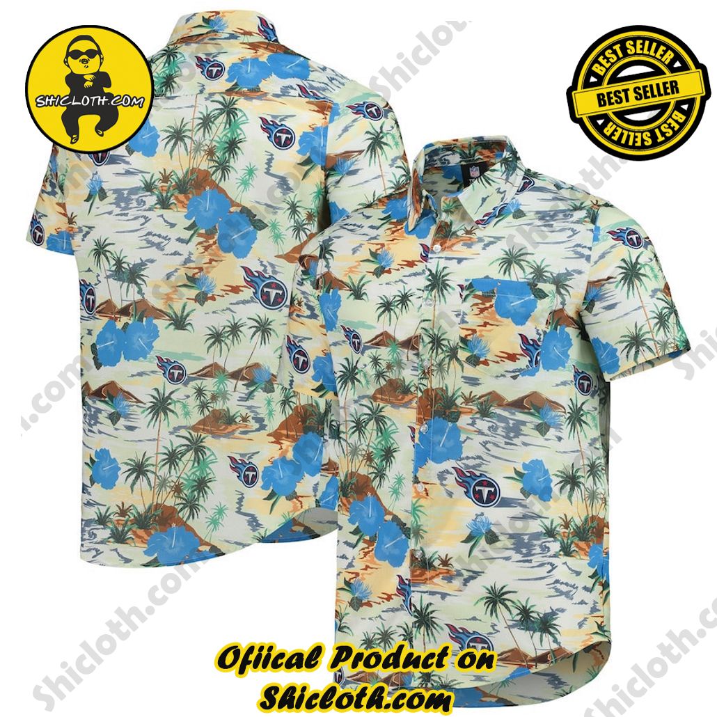 Only 30$,Best Seller Hawaiian Shirt And Short in Shicloth !!! Buy it now 27 Tennessee Titans Cream Paradise Floral Button-Up Hawaiian Shirt