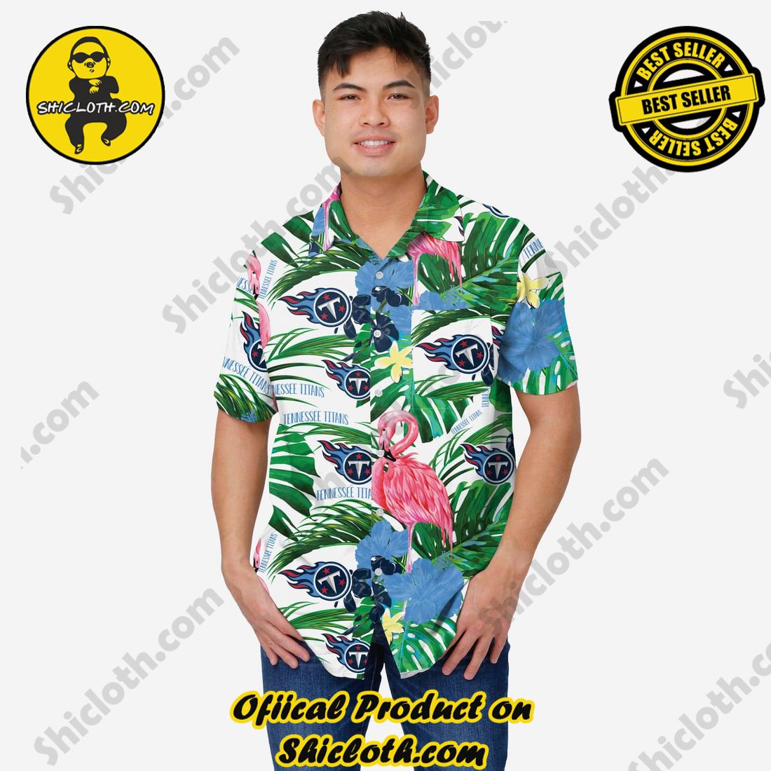 Top Hot Trending Hawaiian Shirt And Short in Shicloth 26 Tennessee Titans Flamingo Button Up Shirt