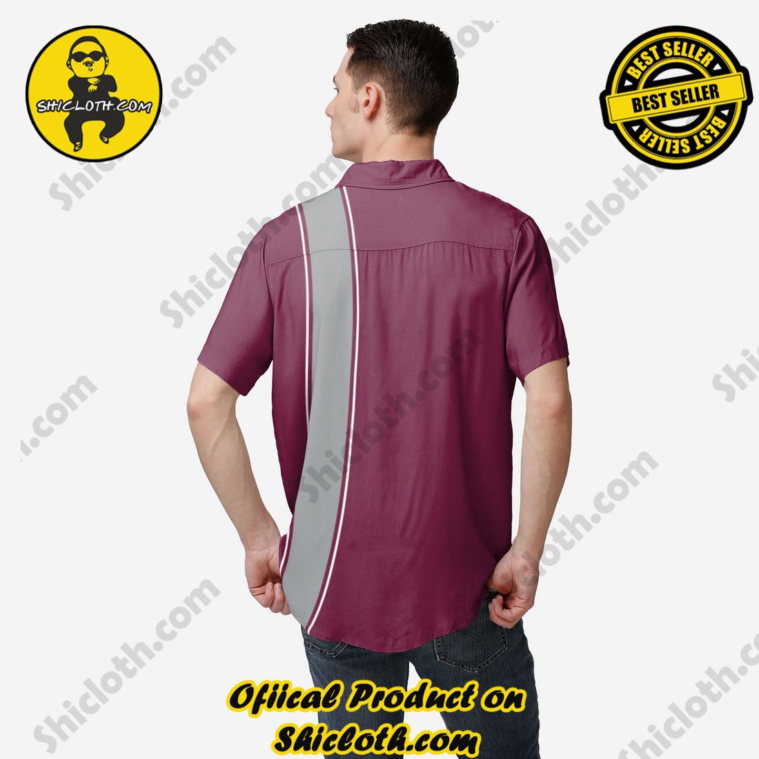 Texas A&M Aggies Bowling Stripe Button Up Shirt 2 Texas A&M Aggies Bowling Stripe Button Up Shirt - Image 2