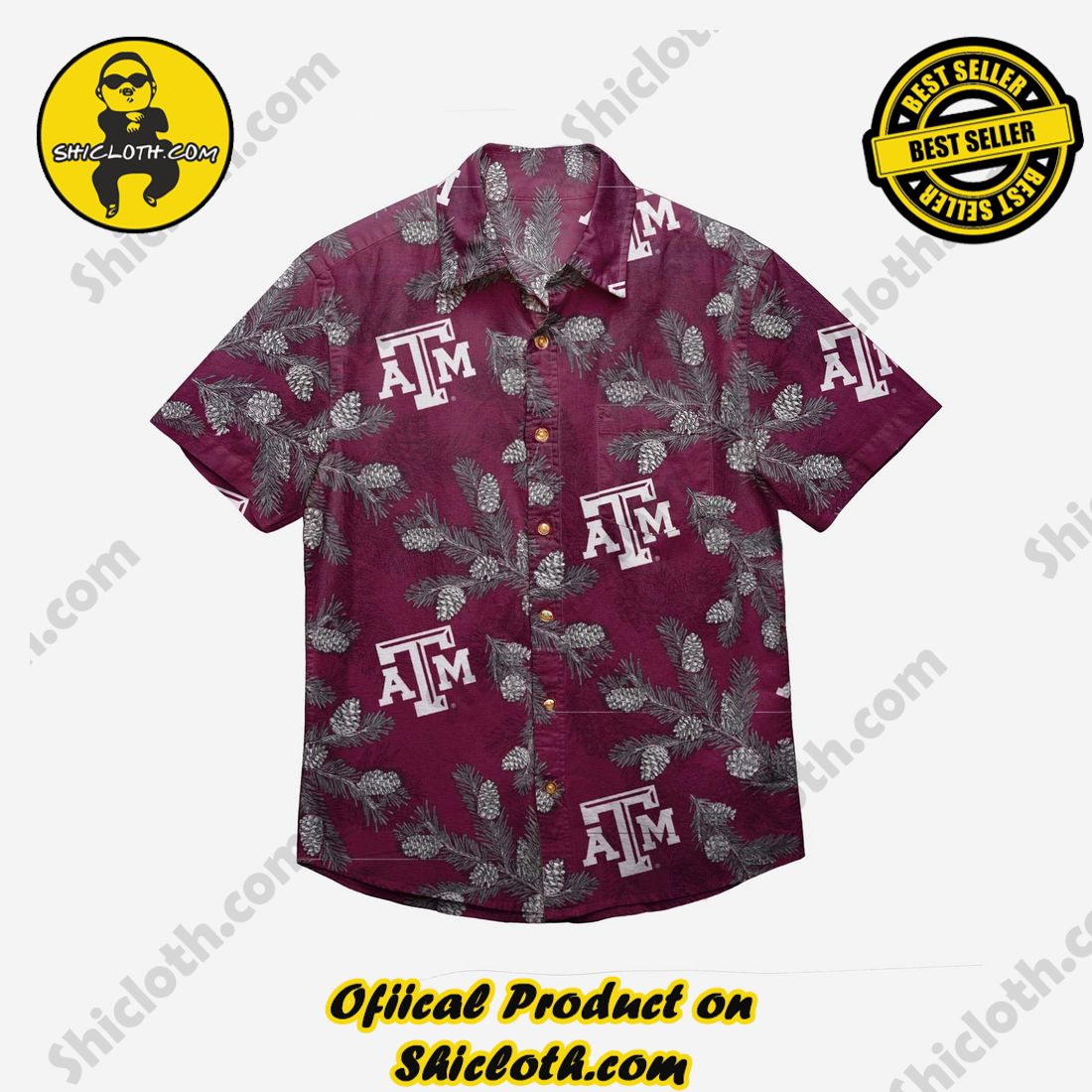 Texas A&M Aggies Pinecone Button Up Shirt 2 Texas A&M Aggies Pinecone Button Up Shirt - Image 2
