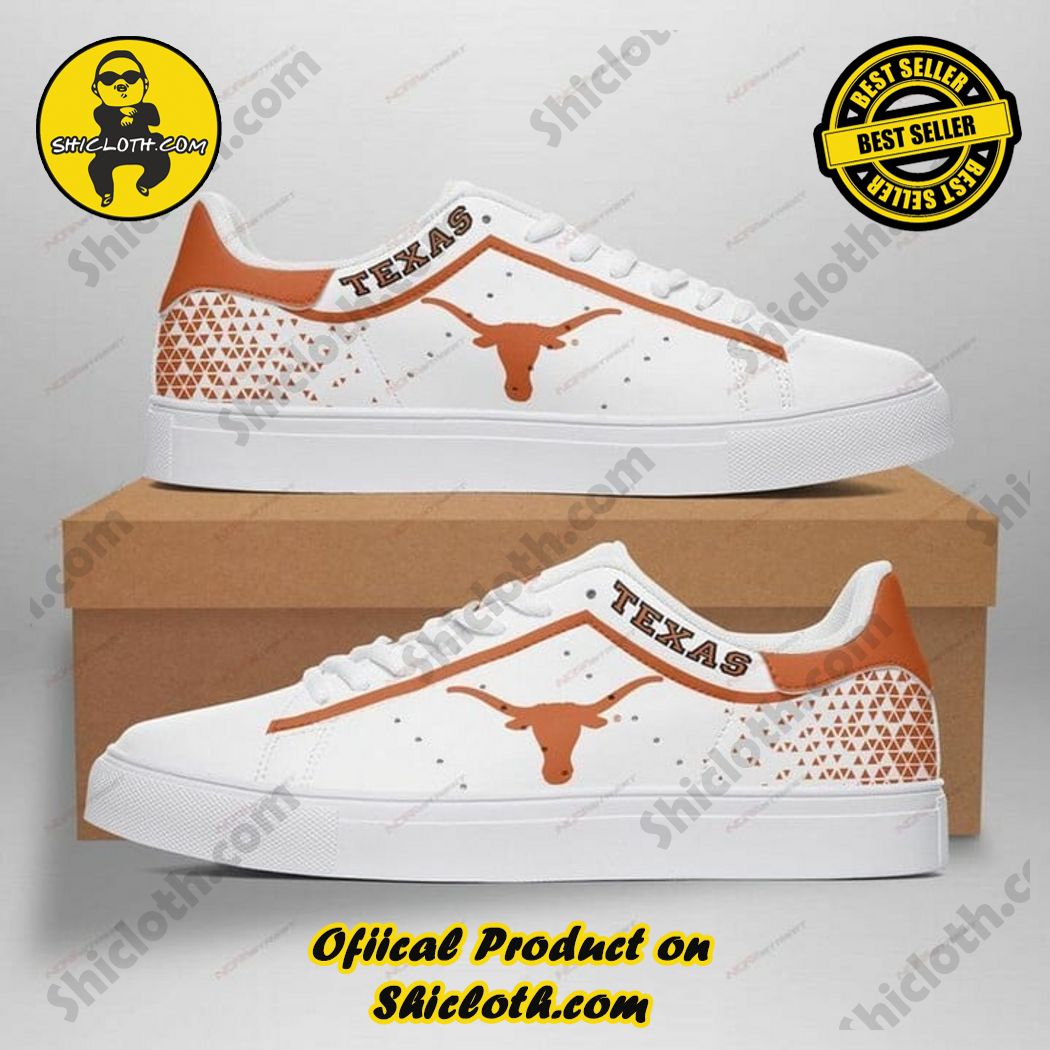 Hot Trending Stan Smith Shoes in Shicloth Store for Christmas 21 Texas Longhorns NCAA White Orange Adidas Stan Smith Shoes