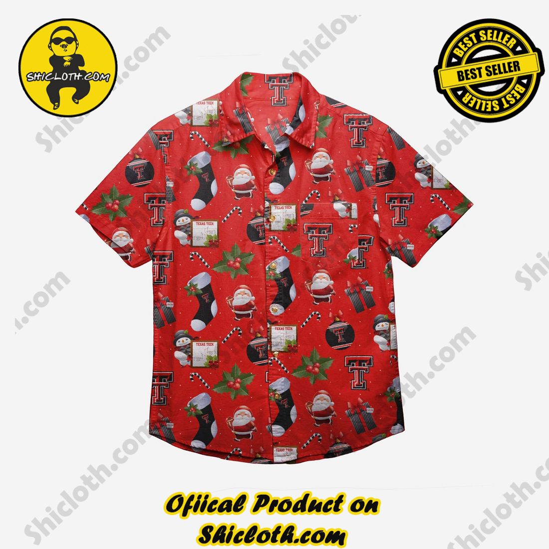 Texas Tech Red Raiders Christmas Explosion Button Up Shirt 2 Texas Tech Red Raiders Christmas Explosion Button Up Shirt - Image 2