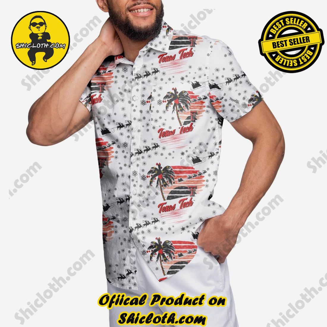Best Seller Hawaiian Shirt And Short in Shicloth !!! Own it now 2 Texas Tech Red Raiders Winter Tropical Button Up Shirt
