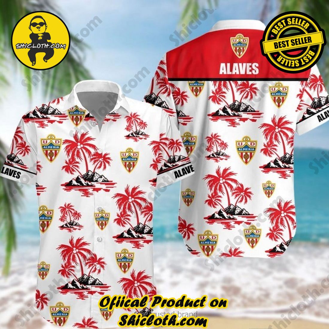 UD Almeria Laliga Palm Tree Hawaiian Shirt And Short