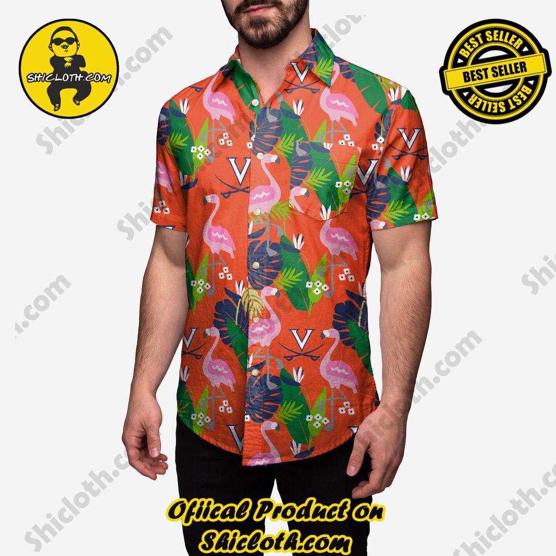 Best Seller Hawaiian Shirt And Short in Shicloth !!! Own it now 10 Virginia Cavaliers Original Floral Button Up Shirt