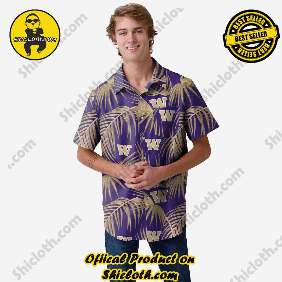 Best Seller Hawaiian Shirt And Short in Shicloth !!! Own it now 20 Washington Huskies Hawaiian Button Up Shirt