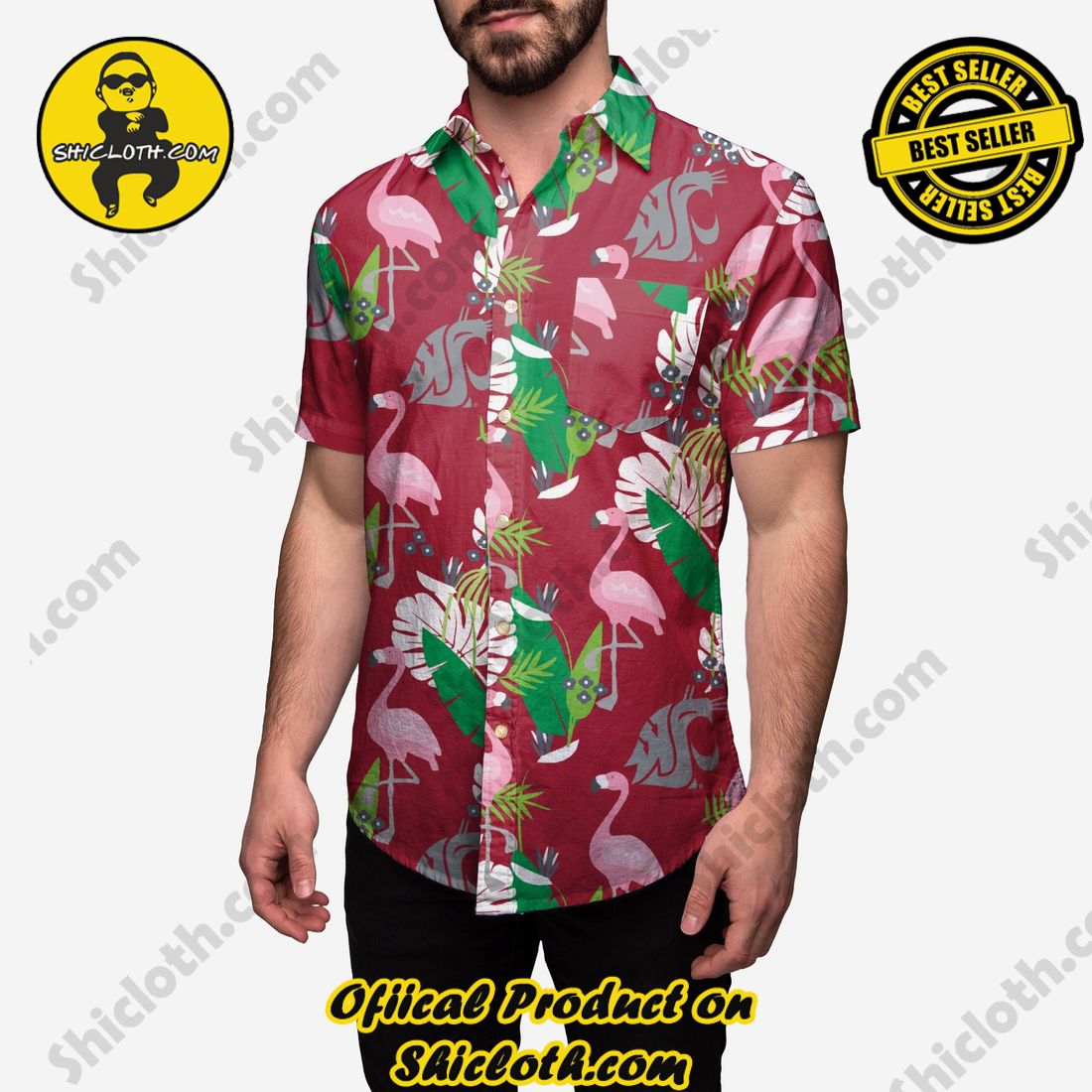 Best Seller Hawaiian Shirt And Short in Shicloth !!! Own it now 21 Washington State Cougars Floral Button Up Shirt