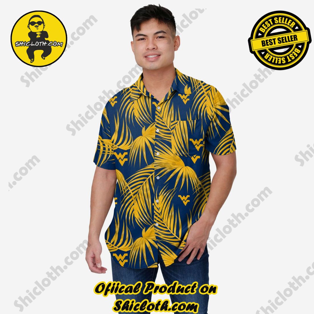 Best Seller Hawaiian Shirt And Short in Shicloth !!! Own it now 27 West Virginia Mountaineers Hawaiian Button Up Shirt
