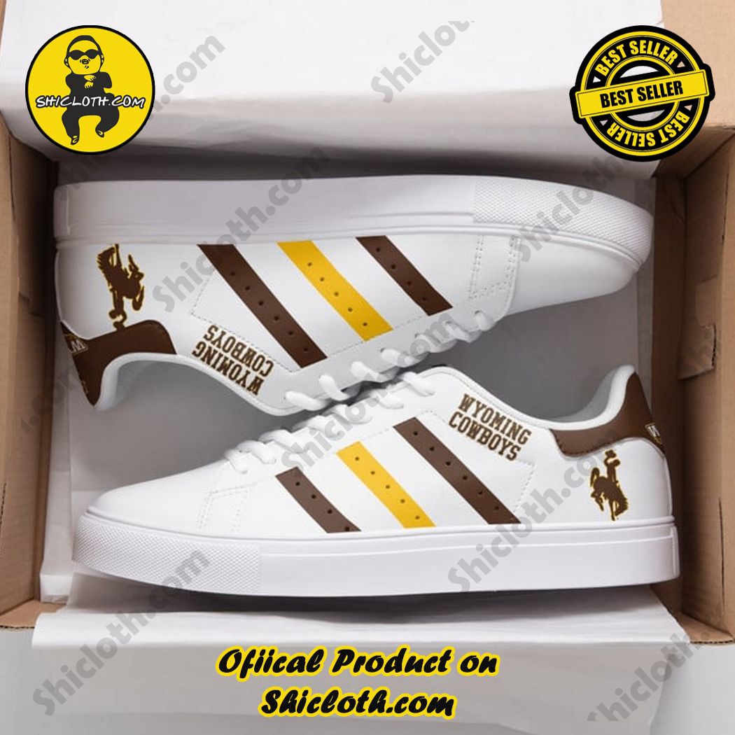 Best Seller Hot Trending Stan Smith Shoes in Shicloth Store.Click here to buy !! 40 Wyoming Cowboys NCAA White Stan Smith Shoes