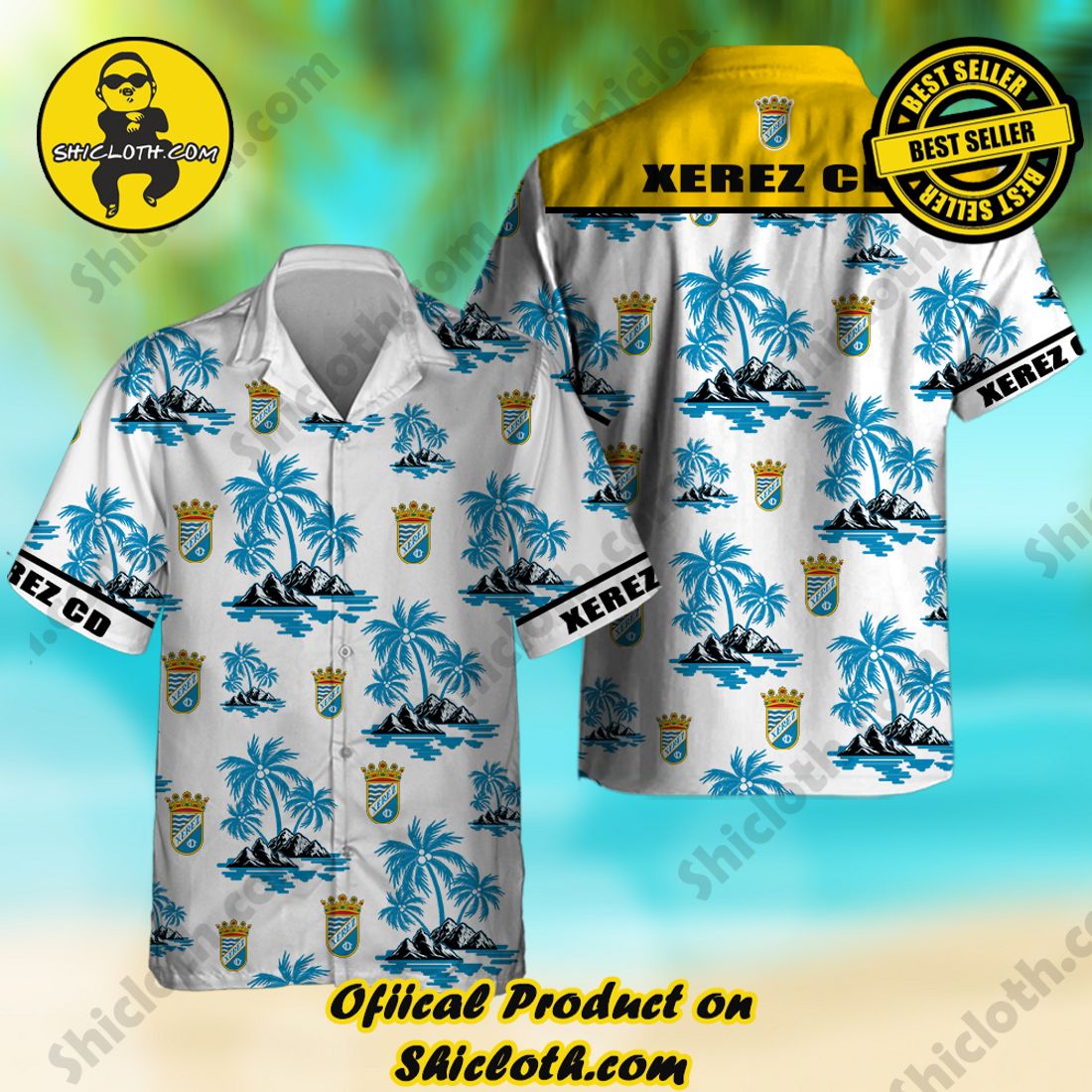 Xerez CD Laliga Palm Tree Hawaiian Shirt And Short