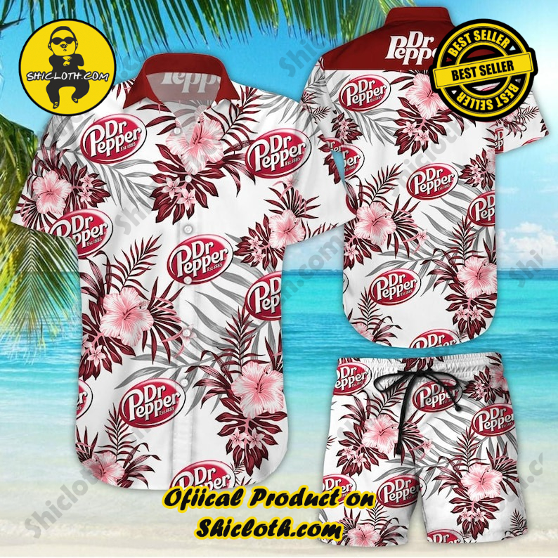Dr Pepper Tropical Flower Aloha Hawaiian Shirt