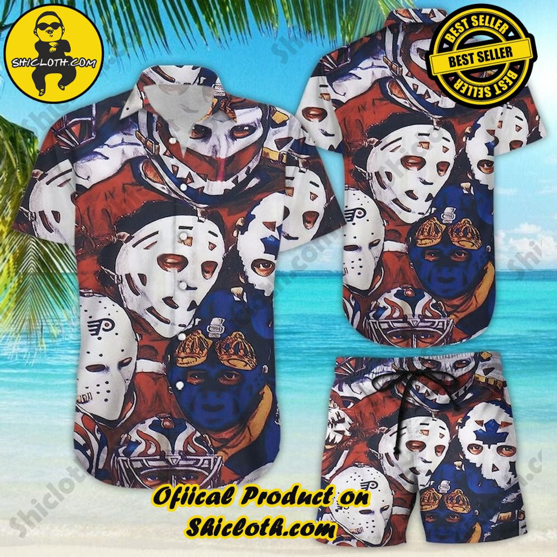 Amazing Hockey Mask Colorful Hawaiian Shirt
